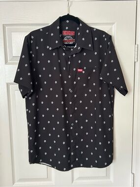 Dixxon Flannel Insignia Party Shirt - Black & White - Mens Large - DFC Logo